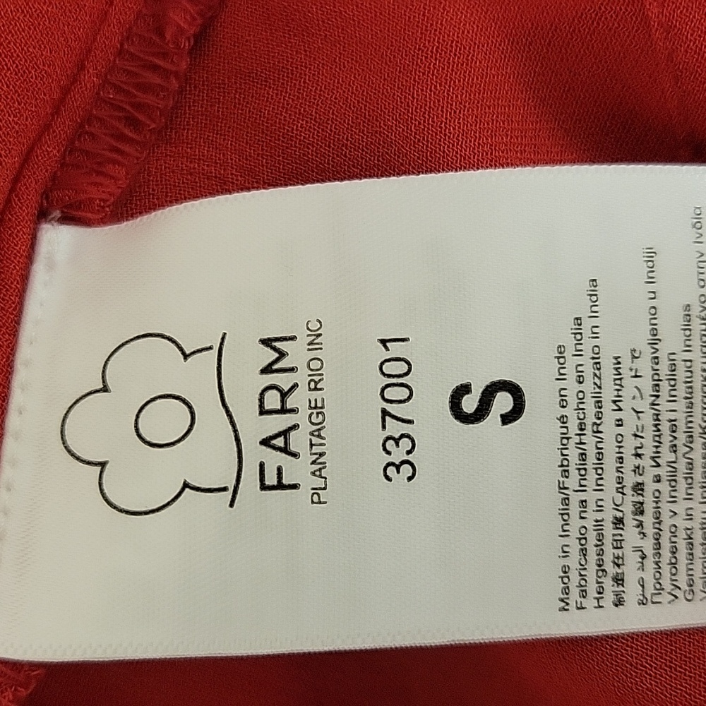 Farm Rio Elegant Red Peplum Women's Top Sz Small New With Tags - Picture 8 of 9